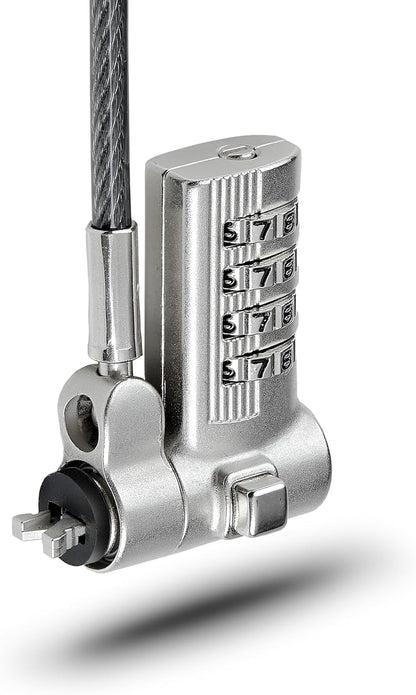 StarTech.com Universal Laptop Lock 6.6ft (2m), Security Cable for Notebooks Compatible with Noble Wedge/Nano/K-Slot, Keyless Combination Locking Cable, Cut-Resistant Cable, TAA (UNIVC4D-LAPTOP-LOCK)