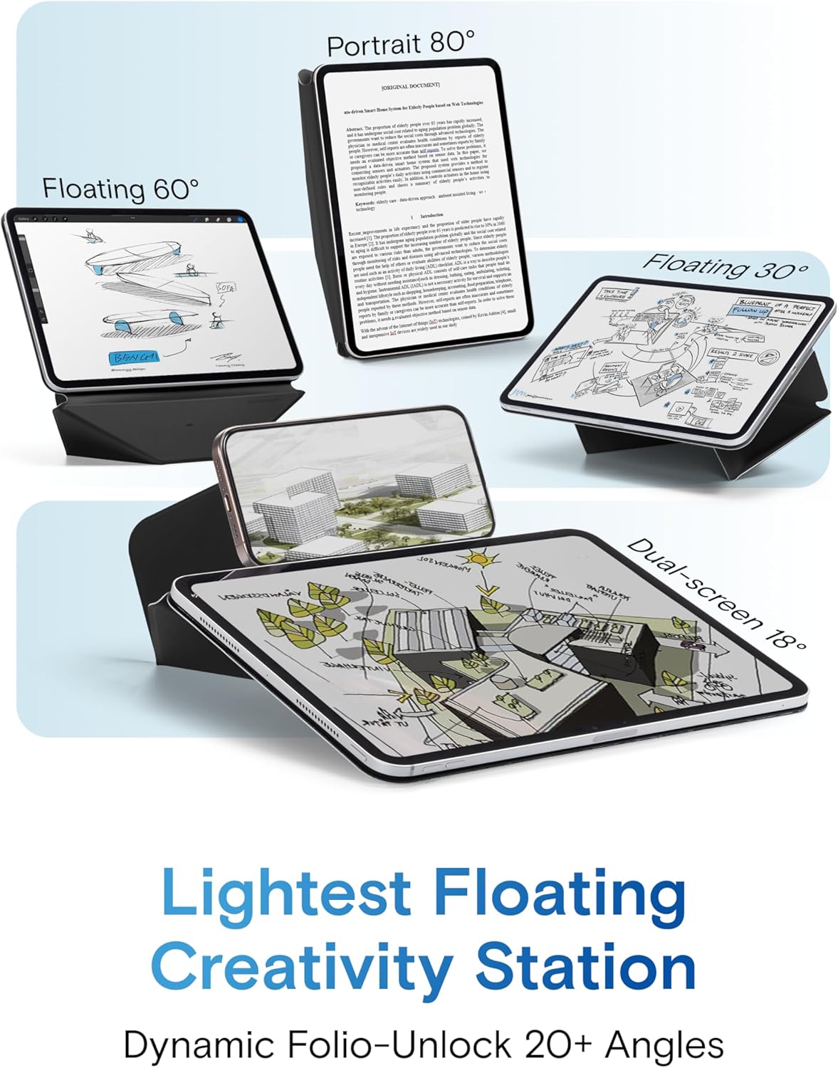 MOFT Dynamic Folio Case for iPad A16 11th Generation 2025 & iPad 10th Generation A14 2022, Silm Magnetic Stand Case with 20+ Viewing Angles, Auto Wake/Sleep, Ultra Thin,Ultra Thin, Jet Black