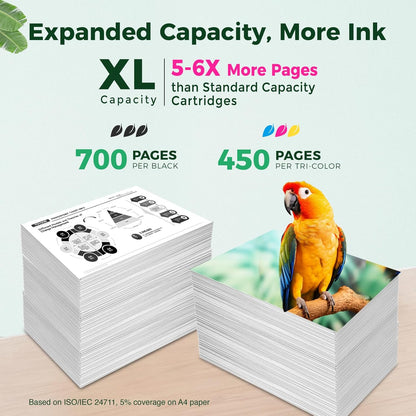 COLORETTO 65XL Black and Color Ink Cartridge for HP Printers Envy 5055 5052 5058 Work with HP Deskjet 3755 Ink Cartridges 2655 3752 3720 3722 3723 3758 2652 2622 for HP65 Ink Replacement Combo Pack