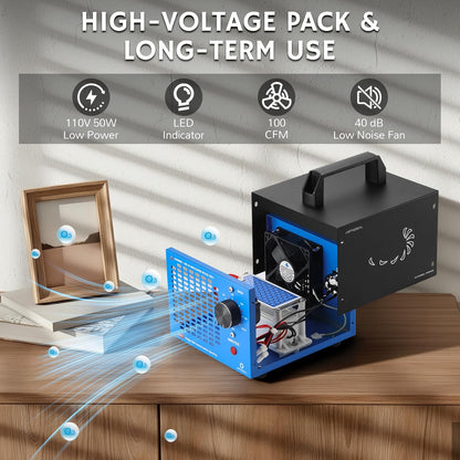 Airthereal MA5K Ozone Generator for Home, Ozone Air Ionizer Odor Eliminator with 120-Min Timer, Lightweight Design, Odor Removal for Car, Smoke, Pets, Basements, Covers Up to 2,000 Sq. Ft., Black