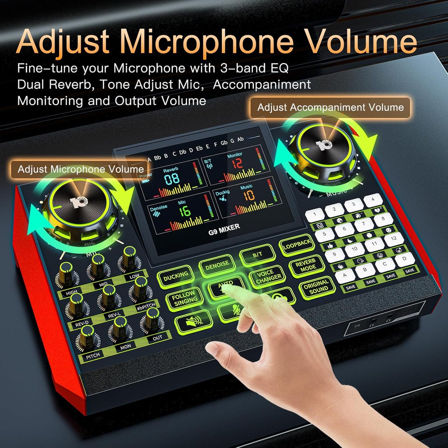 podcast microphone bundle, Live Sound Card with Audio Interface, All-in-One Audio Mixer with Voice Changer, Condenser Microphone for Live Streaming, Singing, Gaming, and Content Creation.