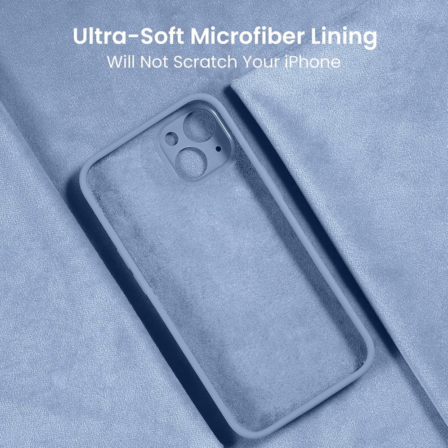 FireNova Designed for iPhone 15 Case, Silicone Upgraded [Camera Protection] Phone Case with [2 Screen Protectors], Soft Anti-Scratch Microfiber Lining Inside, 6.1 inch, Light Blue