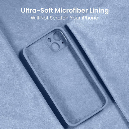 FireNova Designed for iPhone 15 Case, Silicone Upgraded [Camera Protection] Phone Case with [2 Screen Protectors], Soft Anti-Scratch Microfiber Lining Inside, 6.1 inch, Light Blue