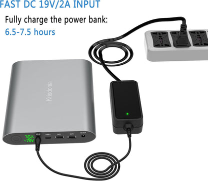 Krisdonia Portable Laptop Charger 185Wh/50000mAh Laptop Power Bank External Battery Pack for Laptop, Tablet, Projector, Smartphone and Others