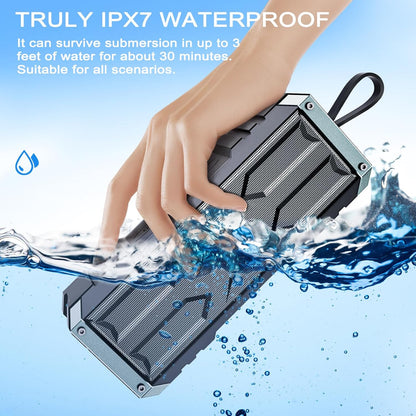 comiso Bluetooth Speaker, 5.3 Rugged Portable Speaker with 20W Stereo Sound, Speakers Bluetooth Wireless IPX7 Waterproof, 24H Playtime, Small Speakers with Deep Bass for Home, Outdoor, Beach, Travel