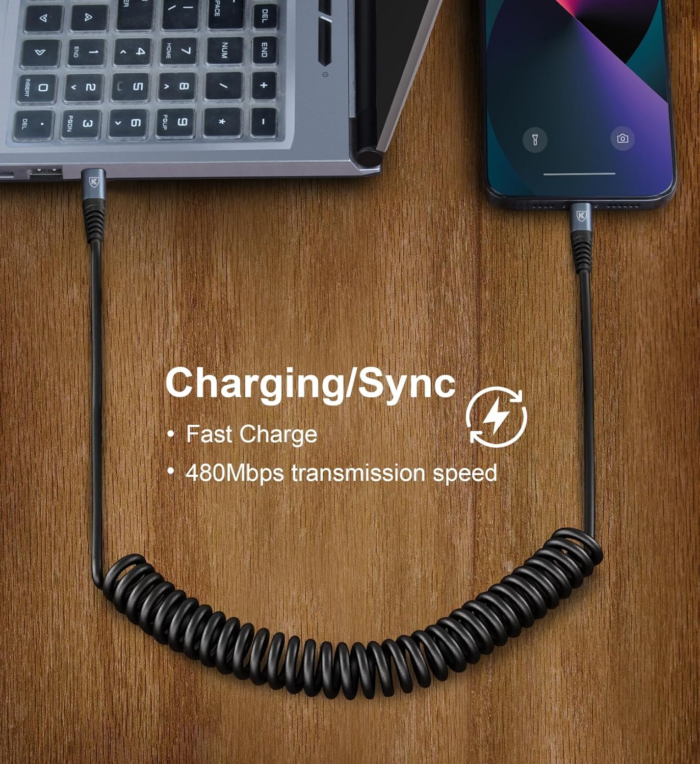 KIYODA 3FT & 6FT USB C to USB C Cable 2Pack - Coiled Type C Fast Charging Cable for Car, Compatible with iPhone 16/15/Plus/Pro/Pro Max/MacBook Pro 2020/Samsung Galaxy S23