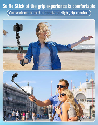 Selfie Stick for iPhone:Selfie Stick Tripod with Remote,Tripod for Video Recording,is Content Creator's Vlogging Kit,Compatible with Android, Camera, Also a Gopro Trip