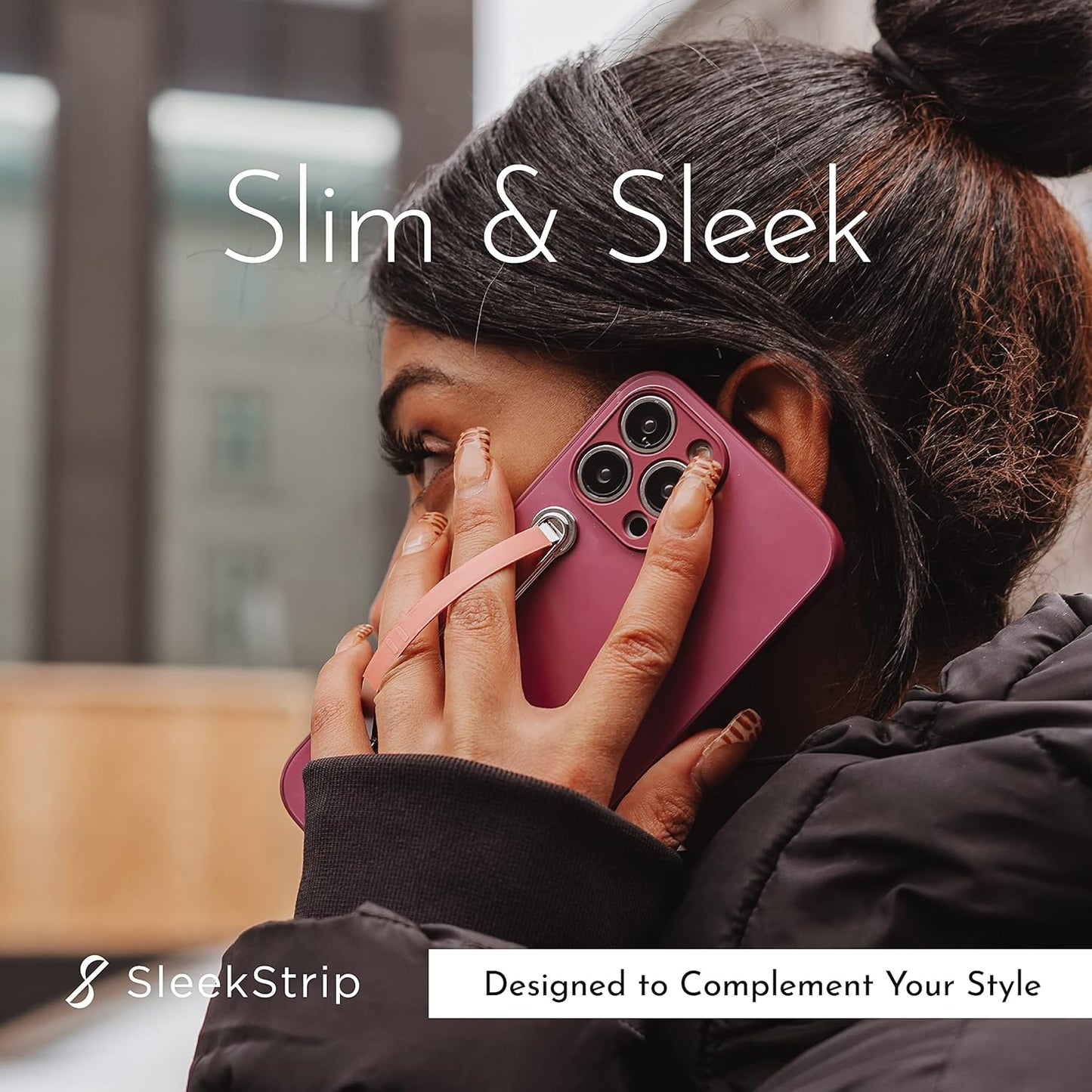 SleekGrip Premium, Swappable Phone Stand & Grip- Ultra Thin Convertible Grip Holder Fits Most iPhone and Android Cases, Phone Strap Compatible with Wireless Chargers and Car Mounts
