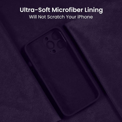 FireNova Designed for iPhone 13 Pro Max Case, Silicone [Camera Protection] Phone Case with [2 Screen Protectors], Soft Anti-Scratch Microfiber Lining Inside, 6.7 inch, Purple