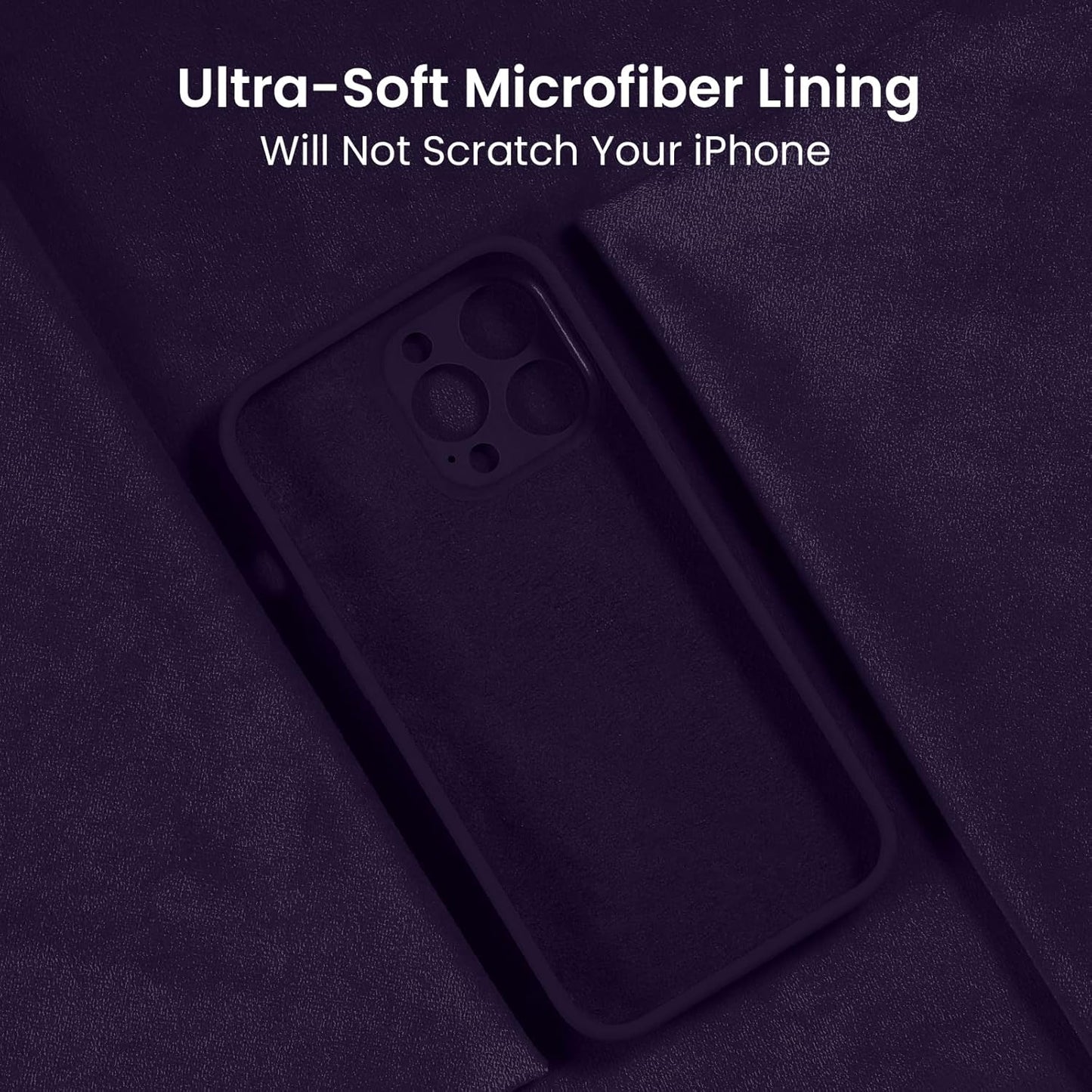 FireNova for iPhone 14 Pro Case, Silicone Upgraded [Camera Protection] Phone Case with [2 Screen Protectors], Soft Anti-Scratch Microfiber Lining Inside, 6.1 inch, Purple