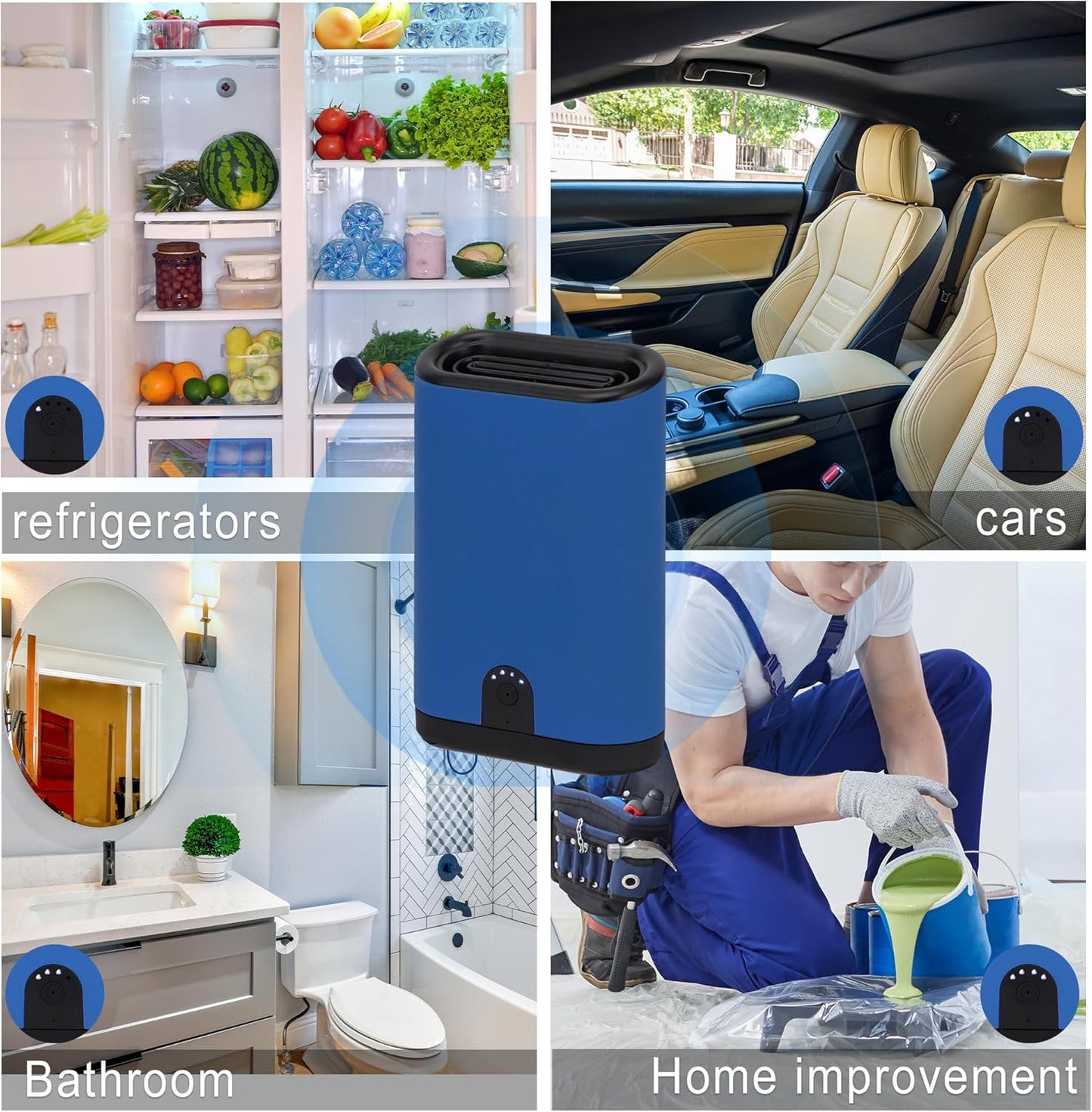 Portable Ozone Generator Air Purifier – 5000mAh Rechargeable, Battery Operated Ionizer & Odor Eliminator for Home, Car, Bathroom, Kitchen, Pets, Shoes, Smoke & Dust