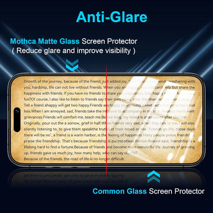 Mothca 2 Pack Matte Glass Screen Protector for iPhone 16 Pro 6.3-inch [Auto Fit Box Dust-Free] Edge to Edge Full Coverage Anti-Glare & Anti-Fingerprint Tempered Glass, Bubble Free, Smooth as Silk