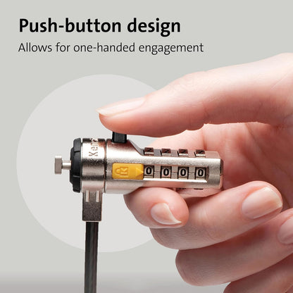 Kensington Combination Cable T-Bar Standard Lock Slot for Laptops, Resettable 4 digit password with 6 Foot Cable, K64673AM