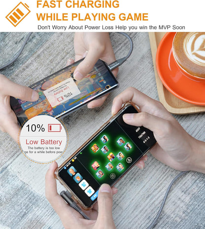 sweguard USB Type C Charger Cable Right Angle [2-Pack,10FT] iPhone 16 Charger Braided Cord for iPhone 15 16 Pro Max Plus Samsung Galaxy S25 S24 S23 S22 S21 S20 S10 Note A55 A15 Flip Pixel LG Moto PS5