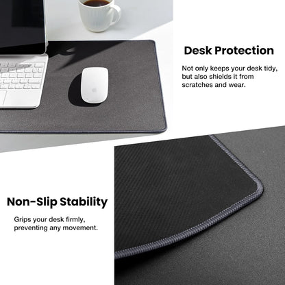 ALOANES Waterproof Mouse Pad with Durable Stitched Edge, XXXL gaming Keyboard Pad, Non-Slip Rubber Base Mouse Mat, Extended Desk pad for Gamer, Office & Home, Dark Gray Mousepad 35.4''x 15.7''x 0.12''
