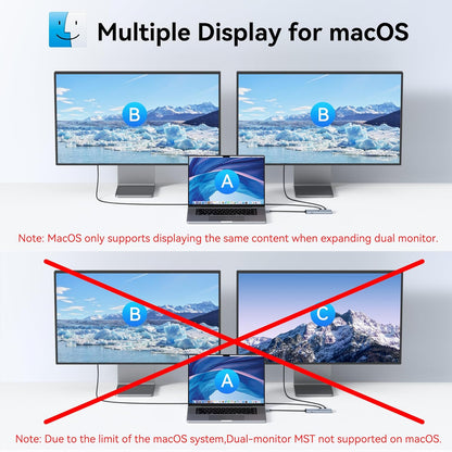 USB C Docking Station Dual Monitor 4K@60Hz DP Alt Mode, USB C Video Hub with 10Gbps Data Transfer, 100W PD Charging, USBC Splitter for Dell/HP/Lenovo, Portable Monitor and More Type C Devices