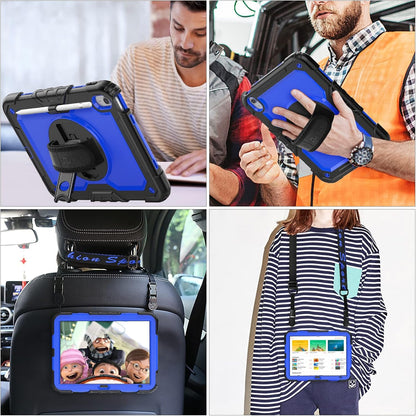 SEYMAC stock Case for iPad (A16) 11th/10th Generation 11''/10.9'' 2025/2022, Full-Body Drop Protection Case with Screen Protector &360° Rotate Hand Strap/Stand, Blue+Black