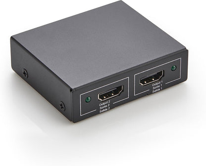 Amazon Basics HDMI Splitter 1 in 2 Out, 4K@30Hz for Dual Monitors, Mirror Only, Black