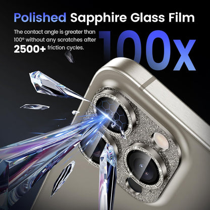 Tensea for iPhone 16 Pro/iPhone 16 Pro Max/iPhone 15 Pro/iPhone 15 Pro Max Camera Lens Protector, Metal Aluminum Alloy Tempered Glass Cover Camera Screen Protector Accessories, Case Friendly