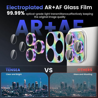 Tensea for iPhone 16 Pro/iPhone 16 Pro Max/iPhone 15 Pro/iPhone 15 Pro Max Camera Lens Protector, Metal Aluminum Alloy Tempered Glass Cover Camera Screen Protector Accessories, Case Friendly