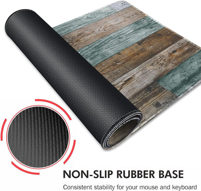 Galdas Gaming Mouse Pad Vintage Wood Grain Pattern XXL XL Large Mouse Pad Mat Long Extended Mousepad Desk Pad Non-Slip Rubber Mice Pads Stitched Edges Thin Pad (31.5x11.8x0.12Inch)