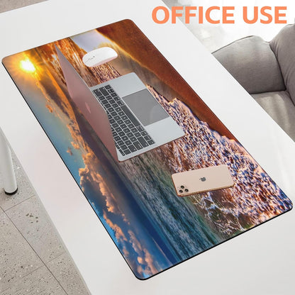 Mouse Pad Large Nice Sunset Non-Slip Game Desk Mat with Stitched Edge Laptop Keyboard Desk Pad for Work Home Gaming (35.4 x 15.7 Inches)