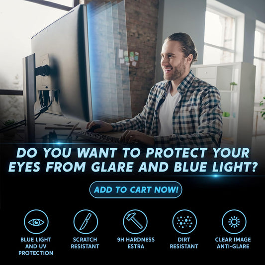 Akamai Office Products 23.8 inch Monitor Anti Glare Screen – Anti-Glare, Anti-Scratch, Blocks 96% UV Blue Light Protection – Matte Gloss Finish (23.8" Widescreen (16:9), Anti-Glare)