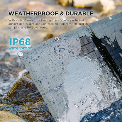 EF ECOFLOW Solar Generator 120V/3.6kWh DELTA Pro with 4x400W Portable Solar Panel, 23% High-Efficiency, 5 AC Outlets, 3600W Portable Power Station for Home Use Emergency Blackout Camping RV