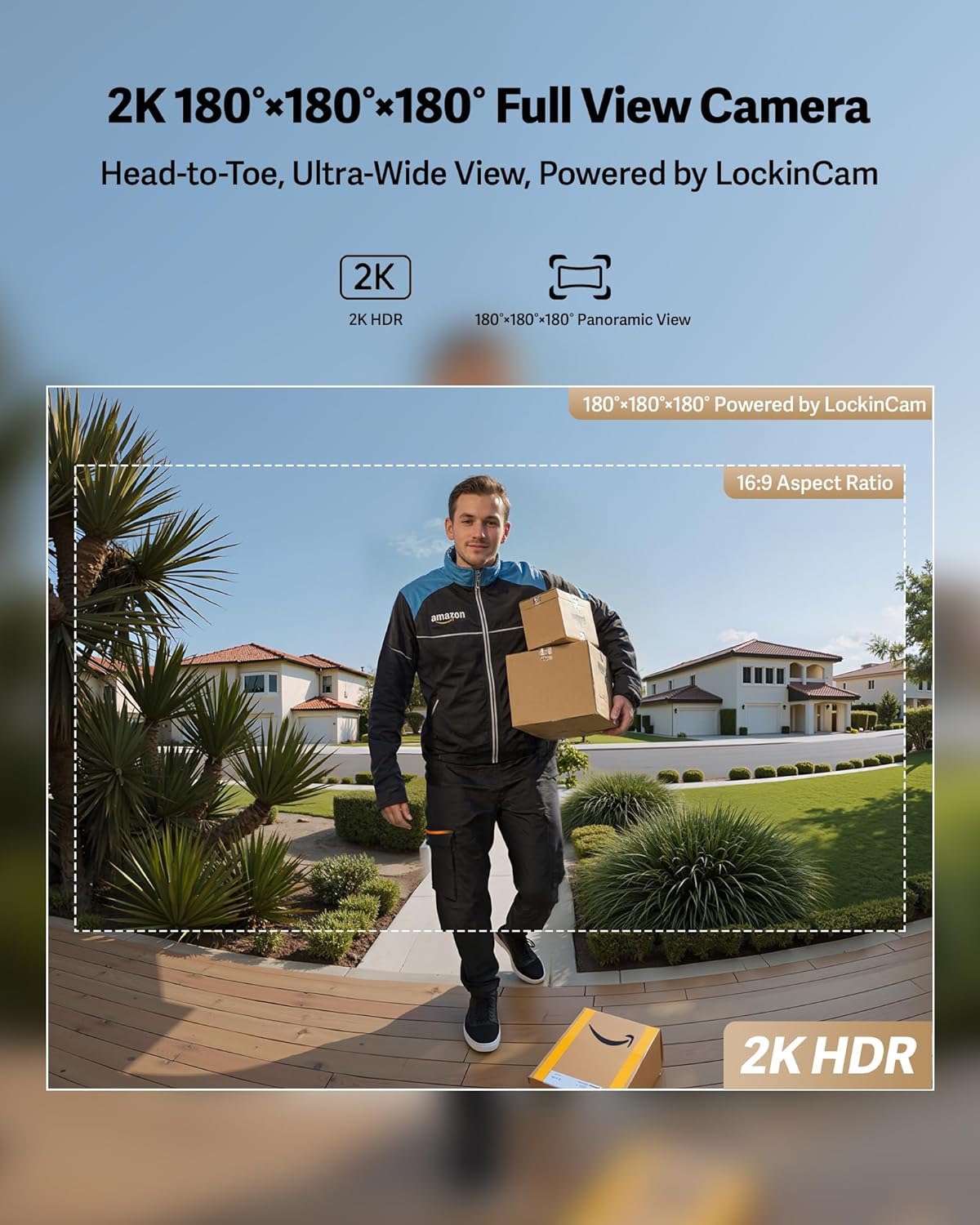 Lockin Veno Pro Palm Vein Video Smart Lock with 2K 180° Camera, Fingerprint Recognition, AI Motion Detection, IP65 Weatherproof, Remote App Control, 32GB Built-in Storage, No Monthly Fee