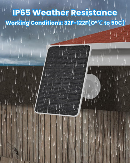 Solar Panel Charger Compatible with Arlo Essential 2K Outdoor(2nd Gen)/Essential XL Camera(2nd Gen)/Essential Spotlight, 5W Solar Panel with IP65 Waterproof 10ft Micro USB-C Cable & Wall Mount, 4 Pack