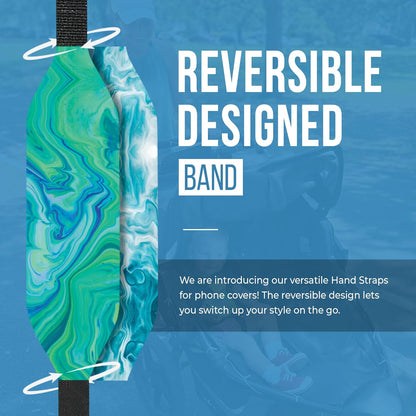 Phone Grip Strap - Reversible Finger Holder for Phone Back, Customizable Anti-Slip Design, Wireless Charging Compatible Detachable Holder for iPhone - Ripple Opal