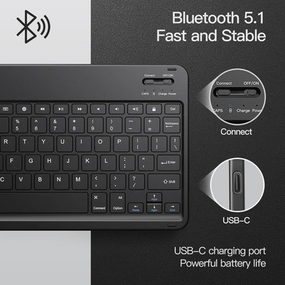 JETech Keyboard Case for iPad 10.2-Inch (2021/2020/2019 Model, 9th/8th/7th Generation) with Pencil Holder, Magnetic Detachable Bluetooth Wireless Keyboard, Soft TPU Back Stand Cover (Black)