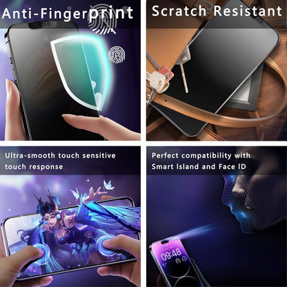 2 Pack Matte Privacy Screen Protector for iPhone 12 Pro Max, 9H Tempered Glass, Full Coverage, Anti-Fingerprint, Auto Dust-Elimination, No Bubble, Easy Installation