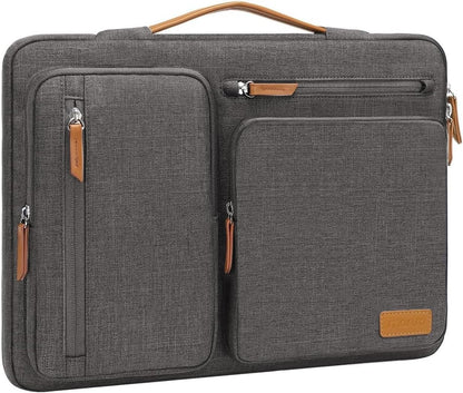 MOSISO 360 Protective Laptop Case 16 inch, 15-15.6 inch Laptop Sleeve Compatible with MacBook Pro 16, HP, Acer, Dell, Lenovo, ASUS, Side Open Carrying Case with 4 Zipper Pockets&Handle, Taupe Gray