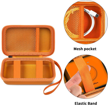 Travel Case for UCOMX for Nano/for Rtops/for Hicober/for Iseyyox 3 in 1 Wireless Charger, Foldable Magnetic Charging Station Storage Holder Bag for Fast Charge Pad Cable, Adapter, Orange-Box Only