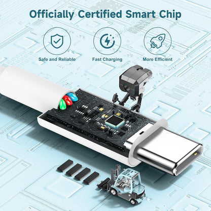 USB C to USB C Cable 60W[3Pack] iPhone 15 Fast Charging Cable,10ft Long USB-C to USBC Power Cord for iPhone 15/15 Pro/15 Plus/15 Pro Max,MacBook Pro Air/IPad Air 4/5/iPad Pro 12.9/11(White)