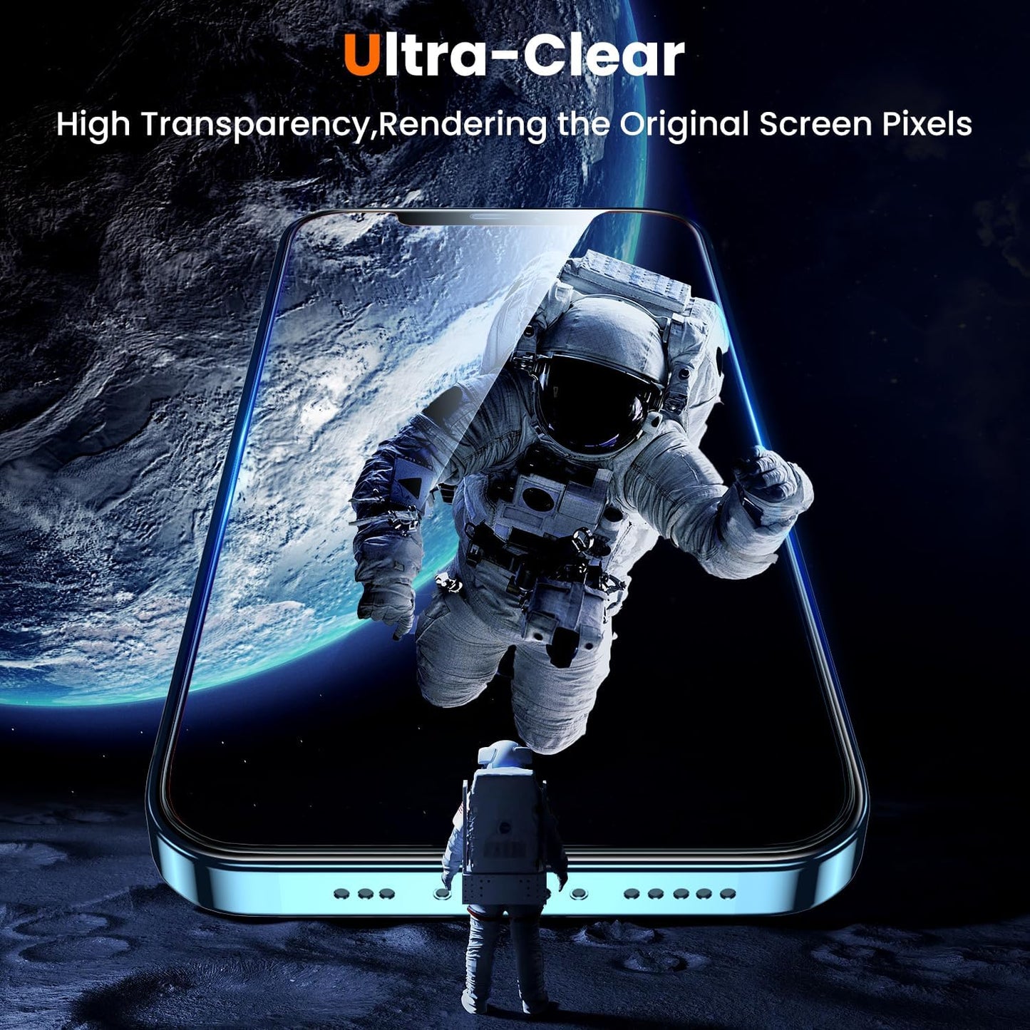 UniqueMe for iPhone 12 / iPhone 12 Pro Screen Protector - [Military Grade Shatterproof & 9H+ Hardness] Screen Protector 12 Pro Tempered Glass Full Coverage Protection, Easy Installation, 2 Packs