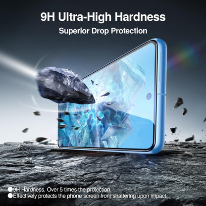 SMARTDEVIL [3+3 Pack for Google Pixel 8A Screen Protector with Camera Lens Protector, Finger Print Reader Compatible, Fast & Easy Installation, Clear 9H Tempered Glass Film, Alignment Frame