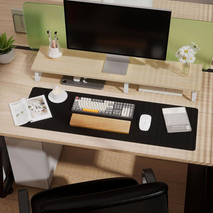 Aothia Leather Desk Pad Protector - Large Mouse Pad, Office Desk Mat, Non-Slip PU Leather Desk Blotter, Laptop Desk Pad, Waterproof Desk Writing Pad for Office and Home (Black, 38" x 13.7")