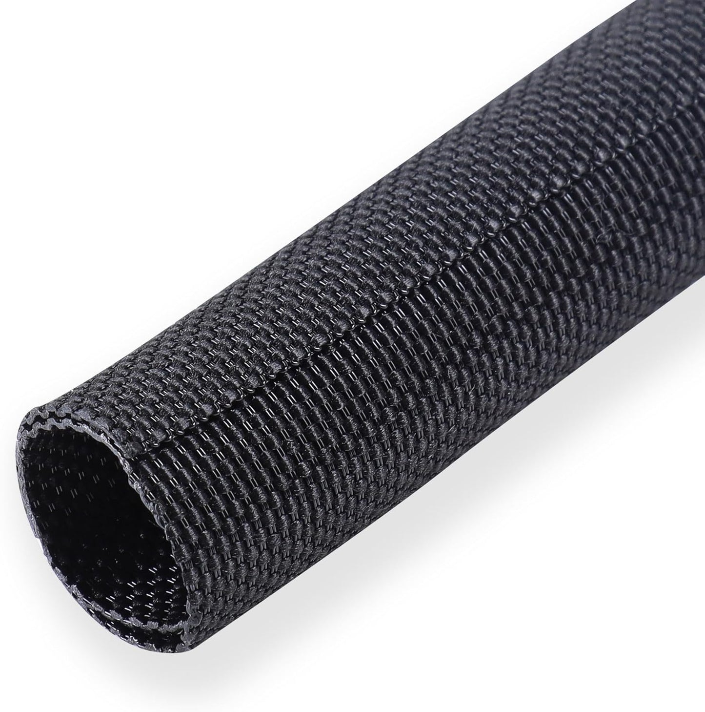 Black Braided Cable Management Sleeves Wire Loom Tubing Cord Protector Self-Wrapping (1/2"-30Feet)