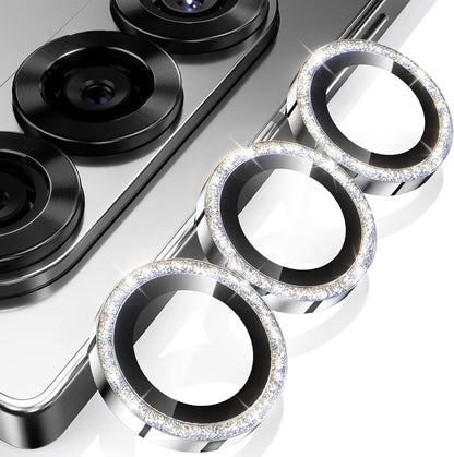 YWXTW for Samsung Galaxy Z Fold 7 Camera Lens Protector, [12X Stronger Adhesion] Individual Anti Scratch Metal Ring Tempered Glass Camera Screen Protector for Z Fold 7 Accessories 2025 (Glitter Silver)
