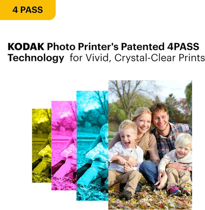 KODAK Dock Plus 4PASS Instant Photo Printer, 4x6 inches, 50 Sheets Bundle