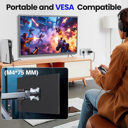 23.8'' Portable Monitor,FHD 1080P 100Hz IPS Laptop Screen Extender,USB-C HDMI Large Office Gaming Second Monitor Extender with Detachable Stand for Mac Windows PS5 Xbox Switch(Built-in Speakers)