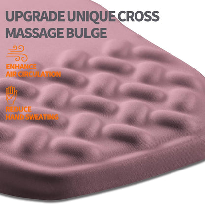 Ergonomic Slope Mouse Pad Wrist Support, Wrist Rest Mousepad for Carpal Tunnel Pain Relief with Massage Bulge and Slow Rebound Memory Foam (12x8 inch, Dark Pink)