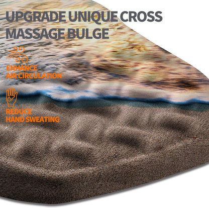 Ergonomic Slope Mouse Pad Wrist Support, Wrist Rest Mousepad for Carpal Tunnel Pain Relief with Massage Bulge and Slow Rebound Memory Foam (12x8 inch, Sunrise Beach)