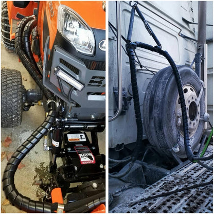 Spiral Wrap Cable Protector - 2.0" OD x 10' Pre-Cut Lengths - Safe Hose Protector to Avoid Wear and Extend Life for Hydraulic Pneumatic Hoses