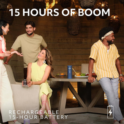 Ultimate Ears Boom 4 Portable Waterproof Bluetooth Speaker with 360-Degree Immersive Sound, Outdoor Floating Speaker, 15-Hour Battery, 147ft Range - Blue