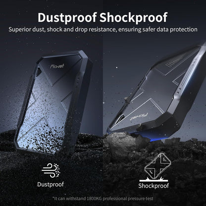 500GB Portable SSD, Up to 2050MB/s, USB 3.2 Gen2 USB-C, IP68 Water & Dust Resistant, Shockproof, External Solid State Drive for Smart TV, Cameras, iPhone 16/15, Windows, Mac and Other Devices (FP90)