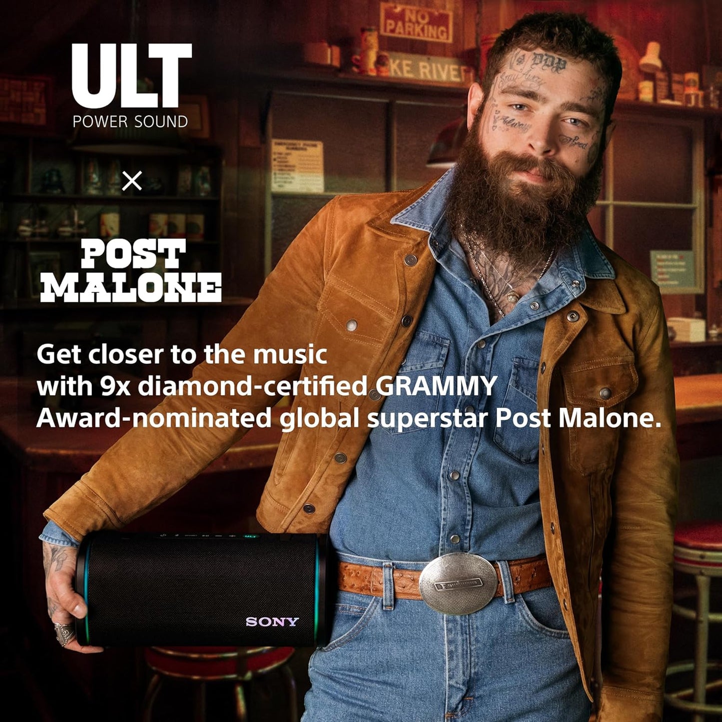 Sony ULT Field 5 Wireless Portable Bluetooth Speaker, IP67 Waterproof, Dustproof, and Rustproof with Enhanced Bass, 25 Hour Battery, 360° Party Light, and Shoulder Strap (SRSULT50W), Off White