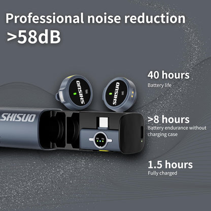 Pro Lavalier Microphone for Podcast Recording, Wireless Clip-On Mic with Pocket Charging Case, Compatible with iPhone Android PC MacBook for YouTube Vlogging Video